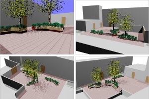Diferentes vistas de cómo quedaría la Plaza Julio Alfredo Egea