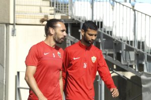 Borja y Joaquín saliendo al Estadio.