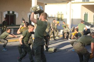 Ejercicios de una sección de la 1ª Compañía de la VII Bandera de la Brigada de la Legión.