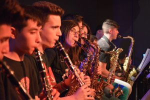 Bigbandarax durante la actuación ofrecida ayer en la asociación Clasijazz.