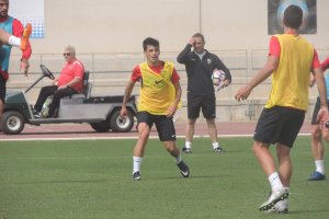 Gaspar en el entrenamiento con el 2º de Ramis.