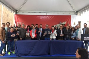 Presentación de la obra, ayer en la Plaza de la Catedral.