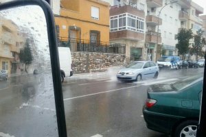 Las calles de Olula del Río bajo la lluvia