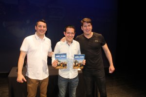 Andy&Lucas junto al fundador y editor de Círculo Rojo, Alberto Cerezuela.