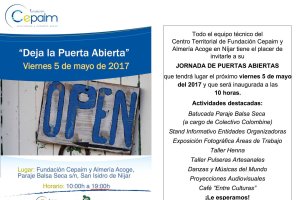 Cartel de la actividad de hoy en la fundación.