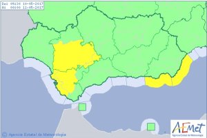 Mapa de Andalucía de la AEMET para hoy miércoles.