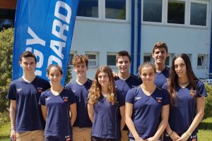 Manuel Martos con los andaluces de la Española.