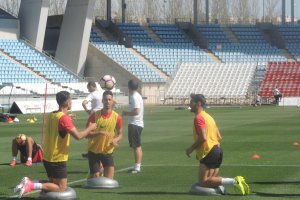 Uno de los ejercicios con balón.