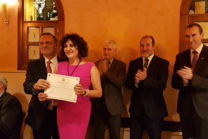 Teresa Muñoz, ingeniera agrónoma premiada durante el acto celebrado por el Colegio Oficial de Ingenieros Agrónomos de Andalucía