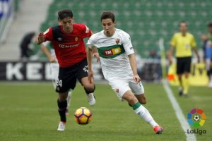 Pleguezuelo en el partido frente al Elche.