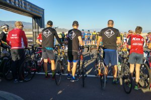 Imágenes solidarias ayer en el Andalucía Circuit.