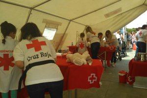 Hospital improvisado montado en el Parque de las Familias.