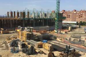 Aspecto actual de las obras del hospital Materno-Infantil.