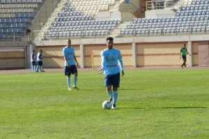 Dani Espinar en un partido con el CD El Ejido.