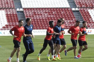 Entrenamiento en el Estadio.