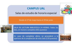 Horario especial de la biblioteca de la UAL para este fin de curso.