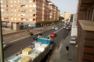 Camión de gran tonelaje en la zona.