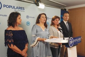 Rueda de prensa hoy en la sede del PP.