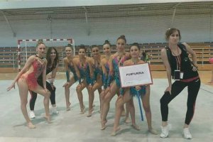 Las gimnastas del Purpurina.