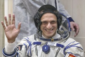 Pedro Duque, en el transbordador espacial.