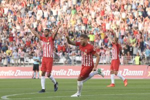 La celebración del 1-0.