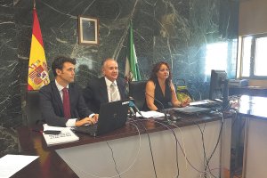 Los magistrados David Villagrá y Luis Miguel Columna en un acto en 2016