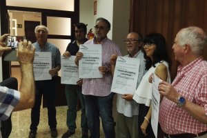 Miembros de la Mesa del Tren, esta mañana.