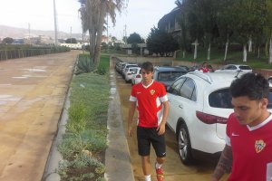 Josema en un entrenamiento del Almería.