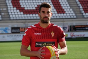 Josema en su presentación con el Real Murcia.