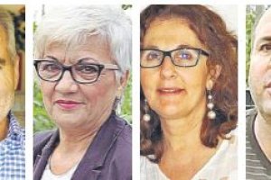 Los candidatos  a la presidencia: Miguel Vargas, Josefa Miras, Ana Martín y Juan Cabeo.