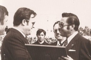 Ángel Martínez, primer presidente de la A. D. Almería, con Paco Góngora.