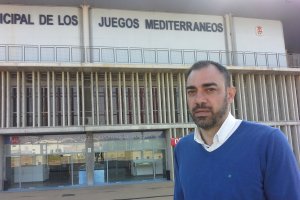 Lozano en su primer día de trabajo en el Almería.