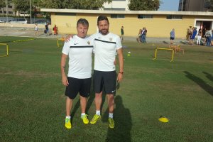 Ángel Férez y Ricardo Molina en el campo de la Vega.