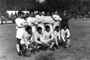 El Plus Ultra 70-71. Juan Rojas acababa de llegar cedido del Calvo Sotelo. Del Águila, Zapata, Escamilla, Morilla, Felix, Maxi, Rojas, Penno, Goros, 