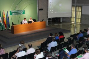 El vicepresidente de Agricultura de Andalucía, Ricardo Domínguez, durante la presentación de la jornada sobre trazabilidad y big data en el sector ag