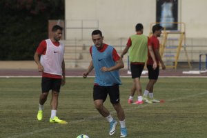 Álex Corredera en el primer entrenamiento.