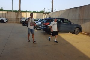 Morcillo llegando este miércoles al Estadio.