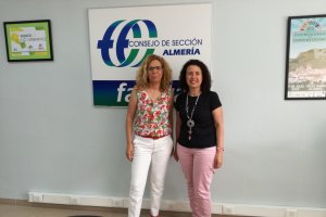 Martirio Castilla y Caridad Herrerías, responsables de la Federación Andaluza de Empresas Cooperativas de Trabajo Asociado en Almería.
