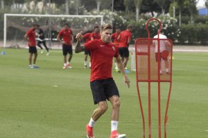 Mandi en el entrenamiento de este miércoles.