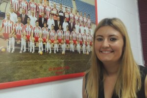 Lorena García, en su despacho del Almería.
