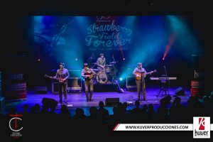 Them Beatles, banda que llegó directamente de La Caverna de Liverpool durante su actuación en el Cervantes en los actos del 50 aniversario del paso d