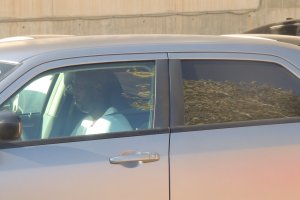 Diamanka, en su vehículo este martes por la tarde.