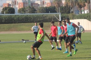 Tino Costa, en el entrenamiento de este jueves por la tarde.