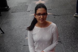 Elena Mateo Saéz, en el Paseo de la Fama de Hollywood.