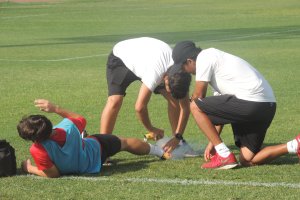 Pozo fue atendido en la hierba.