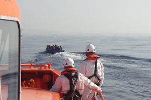 Efectivos de Salvamento Marítimo en una actuación del miércoles.