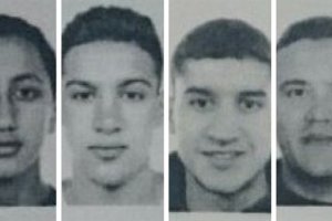 La imagen de las cuatro personas que se busca y que estarían relacionadas con los atentados.