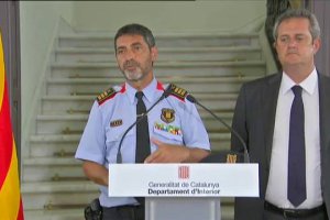 El mayor de los Mossos d"Esquadra, Josep Lluis Trapero, durante su comparecencia.