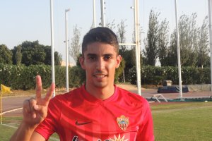 Darío Guti posa para LA VOZ al final del partido.