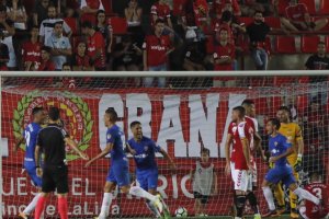 Celebración del 0-1.